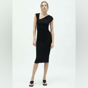 zara asymmetric pencil dress Zara Asymmetric Cut-Out Pencil Dress Stretch Red Size Medium